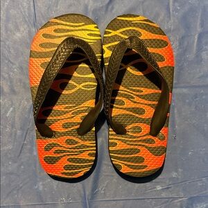 Flame Pattern Flip Flops